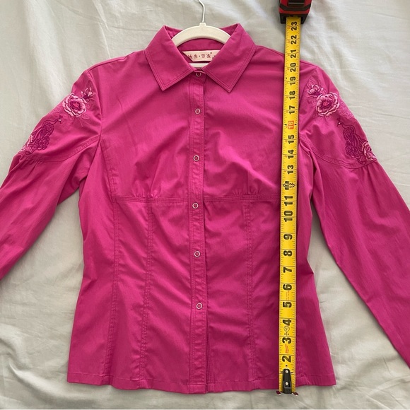 Pink Embroidered Long Sleeve Shirt - Picture 12 of 14